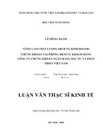 0799 nâng cao chất lượng dịch vụ kinh doanh chứng khoán tại phòng dịch vụ khách hàng công ty chứng khoán NH đầu tư và phát triển việt nam luận văn thạc sĩ kinh tế
