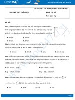 Bộ 5 đề thi thử THPT QG năm 2021 môn Vật Lý có đáp án Trường THPT Thiên Đức