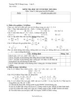 Kiểm tra học kì I năm học 20152016 môn: Toán 8 Trường THCS Hưng Long47287