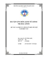 BÀI tập lớn môn KINH tế CHÍNH TRỊ mác LÊNIN đề tài VAI TRÒ của TÍCH lũy đối với VIỆT NAM HIỆN NAY 