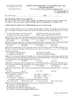 Đề 6 kiểm tra chất lượng ôn thi đại học lần 2 năm học 2013 – 2014 môn: hóa học; khối b thời gian làm bài: 90 phút, không kể thời gian giao đề46300