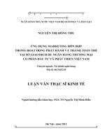 1456 ứng dụng marketing hỗn hợp trong hoạt động phát hành và thanh toán thẻ tại sở giao dịch III   NHTM CP đầu tư và phát triển việt nam luận văn thạc sĩ kinh tế