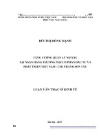 1409 tăng cường quản lý nợ xấu tại NHTM CP đầu tư và phát triển việt nam   chi nhánh sơn tây luận văn thạc sỹ kinh tế