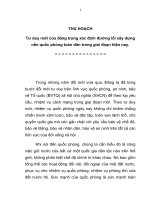 THU HOẠCH tư duy mới của đảng trong xác định đường lối xây dựng nền quốc phòng toàn dân trong giai đoạn hiện nay