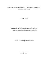 0537 Giải pháp xử lý nợ xấu tại NHTM CP Sài Gòn - Hà Nội Luận văn Thạc sỹ Kinh tế