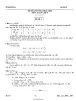 Bộ đề kiểm tra học kì II môn: Toán lớp 743210