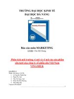 Phân tích môi trường vi mô và vĩ mô sản phẩm sữa tươi vinamilk 