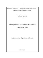 (LUẬN văn THẠC sĩ) đào tạo nhân lực tại công ty cổ phần công nghệ sapo 