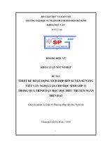 (LUẬN văn THẠC sĩ) thiết kế hoạt động tích hợp rèn luyện viết văn nghị luận cho học sinh lớp 11 trong quá trình dạy học đọc hiểu truyện ngắn hiện đại​ 