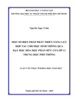 (LUẬN văn THẠC sĩ) một số biện pháp phát triển năng lực hợp tác cho học sinh thông qua dạy học hóa học phần hữu cơ lớp 11 trung học phổ thông​ 
