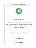 (LUẬN văn THẠC sĩ) nghiên cứu ảnh hưởng của nhiệt độ đến thành phần và hàm lượng các lớp chất lipit của một số loài san hô mềm khi bị tẩy trắng ở quy mô phòng thí nghiệm 