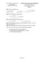 Đề kiểm tra học kì II môn: Toán  khối 11 (4 mã đề)50373