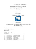 Xâu dựng kế hoạch marketing mix cho doanh nghiệp 