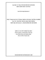 (LUẬN văn THẠC sĩ) thực trạng quản lý hoạt động giáo dục hướng nghiệp tại các trường trung học phổ thông trên địa bàn quận 1, thành phố hồ chí minh​ 