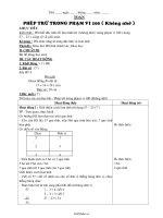 Giáo án lớp 1 môn Toán  Tuần 29  Bài: Phép trừ trong phạm vi 100 (không nhớ)49632