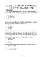 Ngân hàng câu hỏi trắc nghiệm cơ sở văn hóa Việt Nam50055