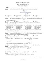 Thi học kì II Môn thi: Toán (Lớp 12)53008