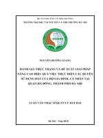 (LUẬN văn THẠC sĩ) đánh giá thực trạng và đề xuất giải pháp nâng cao hiệu quả việc thực hiện các quyền sử dụng đất của hộ gia đình, cá nhân tại quận hà đông, thành phố hà nội 