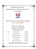 tiểu luận cuối khoá HỌC PHẦN QUẢN LÝ TÔNG THỂ DOANH NGHIỆP