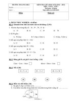 Kiểm tra giữa học kì II (năm 2012 – 2013) môn: Toán  Lớp 1  Trường TH Long Hoà49565