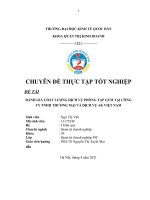 Luận văn tốt nghiệp  Chuyên đề Đánh giá chất lượng dịch vụ của phòng tập Gym tại công ty TNHH Thương mại và Dịch vụ AK Việt Nam