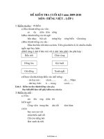 Đề kiểm tra cuối kì I năm 2009  2010 môn Tiếng Việt lớp 147777