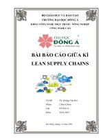 BÀI báo cáo GIỮA kì LEAN SUPPLY CHAINS  PHÂN TÍCH hệ THỐNG LEAN SUPPLY CHAINS TRONG CÔNG TY THỰC PHẨM KINH đô MIỀN bắc 