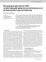 Mối tương quan giữa môn học STEM với định hướng nghề nghiệp của học sinh trung học cơ sở tại thành phố Nha Trang, tỉnh Khánh Hòa