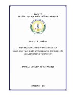 Thực trạng tuân thủ sử dụng thuốc của người bệnh tăng huyết áp tại khoa nội tim mạch lão khoa bệnh viện c thái nguyên năm 2021 