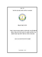 Thực trạng hoạt động chăm sóc người bệnh phẫu thuật tuyến giáp của điều dưỡng tại bệnh viện nội tiết trung ương năm 2021 