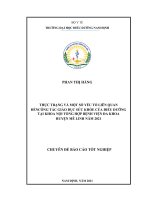 Thực trạng công tác giáo dục sức khỏe của điều dưỡng tại khoa nội tổng hợp, bệnh viện đa khoa huyện mê linh năm 2021 