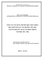 Công tác xây dựng trường học thân thiện, học sinh tích cực tại trường tiểu học nguyễn khuyến  quận tân bình  TPHCM năm học 2021 2022 