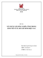 tiểu luận đề tài xây DỰNG lối SỐNG NGHĨA TÌNH TRONG SINH VIÊN ở TP  hồ CHÍ MINH HIỆN NAY 