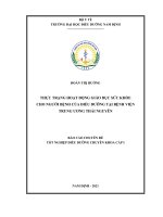 Thực trạng hoạt động giáo dục sức khỏe cho người bệnh của điều dưỡng tại bệnh viện trung ương thái nguyên 