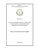 Đánh giá chất lượng ghi phiếu chăm sóc của điều dưỡng sau tập huấn tại một số khoa hệ nội bệnh viện trung ương thái nguyên 