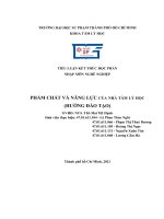 TIỂU LUẬN kết THÚC học PHẦN NHẬP môn NGHỀ NGHIỆP PHẨM CHẤT và NĂNG lực của NHÀ tâm lý học (HƯỚNG đào tạo) 