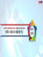 TIÊU CHUẨN DỊCH VỤ  KHỐI SAU BÁN HÀNG