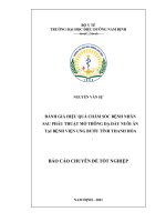 Đánh giá hiệu quả chăm sóc người bệnh sau phẫu thuật mở thông dạ dày nuôi ăn tại bệnh viện ung bướu tỉnh thanh hóa 