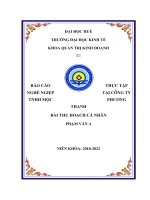 Bài báo cáo thu hoạch: Báo cáo Thực tập nghề nghiệp tại công ty TNHH Mộc Phương Thanh