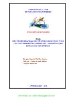 (SKKN CHẤT 2020) một số BIỆN PHÁP đảm bảo vệ SINH AN TOÀN THỰC PHẨM các CHẤT DINH DƯỠNG, NHẰM NÂNG CAO CHẤT LƯỢNG bữa ăn CHO TRẺ mầm NON 