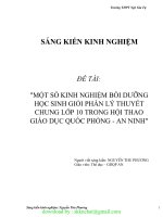 (SKKN CHẤT 2020) một số  KINH NGHIỆM bồi DƯỠNG học SINH GIỎI PHẦN lý THUYẾT CHUNG lớp 10 TRONG hội THAO GIÁO dục QUỐC PHÒNG   AN NINH 