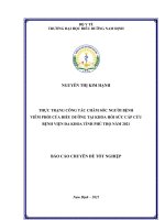 Thực trạng công tác chăm sóc người bệnh viêm phổi của điều dưỡng tại khoa hồi sức cấp cứu bệnh viện đa khoa tỉnh phú thọ năm 2021 