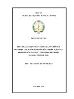 Thực trạng nhận thức và thực hành chăm sóc toàn diện cho người bệnh hôn mê của điều dưỡng khoa hồi sức tích cực chống độc bệnh viện đa khoa tỉnh phú thọ 