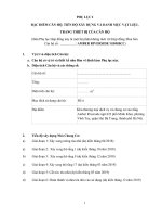 PHỤ LỤC I ĐẶC ĐIỂM CĂN HỘ, TIẾN ĐỘ XÂY DỰNG VÀ DANH MỤC VẬT LIỆU, TRANG THIẾT BỊ CỦA CĂN HỘ