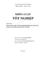 KHÓA LUẬN TỐT NGHIỆP  TÊN ĐỀ TÀI: Đánh giá thực trạng và đề xuất giải pháp phòng cháy chữa cháy rừng tại Vườn Quốc gia Phong Nha- Kẻ Bàng