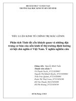 Tính tất yếu khách quan và những đặc trưng cơ bản của nền kinh tế thị trường định hướng xã hội chủ nghĩa ở việt nam
