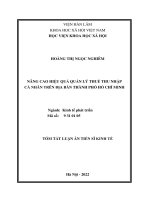 Nâng cao hiệu quả quản lý thuế thu nhập cá nhân trên địa bàn thành phố Hồ Chí Minh tt