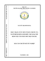 Thực trạng tuân thủ sử dụng thuốc của người bệnh động kinh điều trị ngoại trú tại bệnh viện tâm thần phú thọ năm 2021 