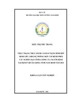 (luận văn tốt nghiệp) thực trạng thực hành cách sử dụng bình hít định liều (mdi) dự phòng đợt cấp bệnh phổi tắc nghẽn mạn tính (copd) của người bệnh tại bệnh viện đa khoa tỉnh nam định năm 2021 