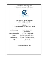 BÁO cáo CHUYÊN đề học PHẦN CÔNG NGHỆ PHẦN mềm đề TÀI QUẢN lý NHÀ HÀNG THẾ GIỚI hải sản 
